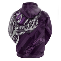 Hawaii Queen Liliuokalani Zip Hoodie Hawaiian Maile Lei Flag Style LT05 - Polynesian Pride