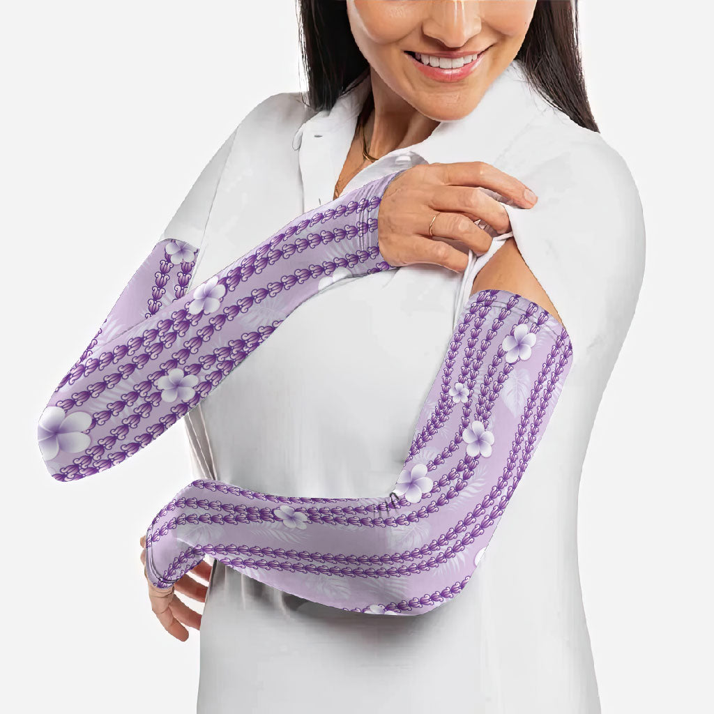 Hawaii Queen Liliuokalani Arm Sleeves Lavender Lei Pua Kalaunu LT05 - Polynesian Pride