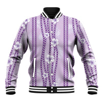 Hawaii Queen Liliuokalani Baseball Jacket Lavender Lei Pua Kalaunu LT05 Unisex Lavender - Polynesian Pride