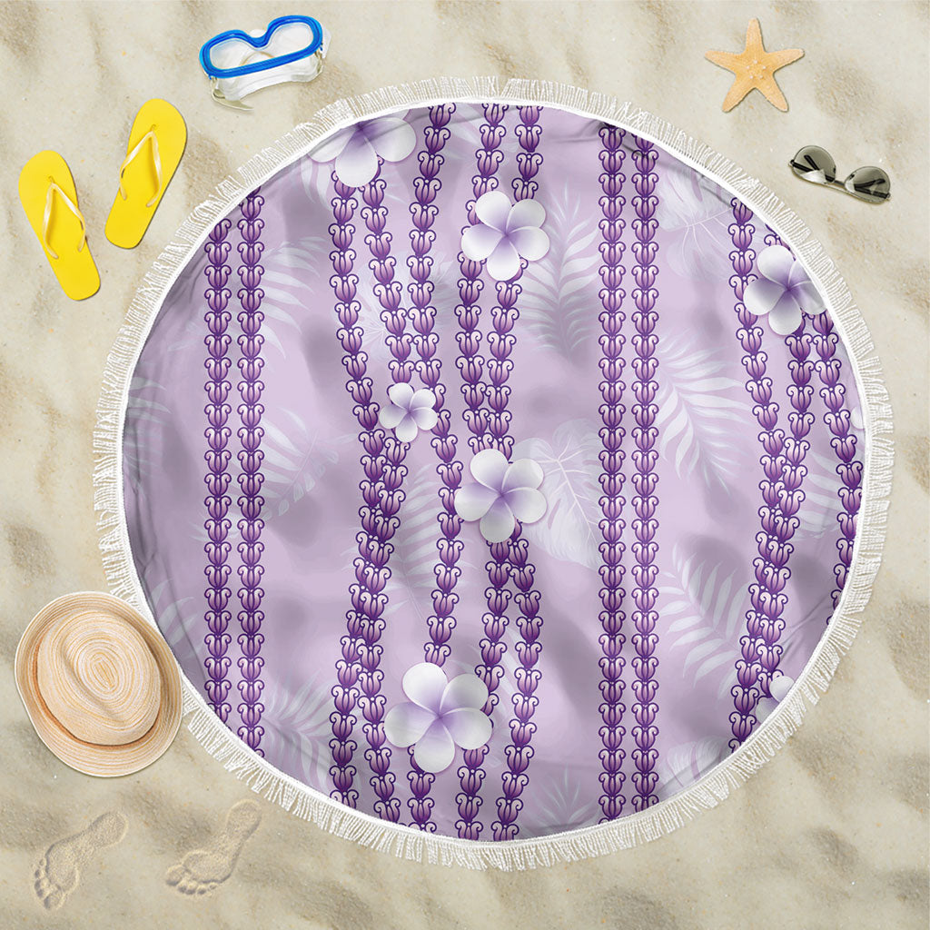Hawaii Queen Liliuokalani Beach Blanket Lavender Lei Pua Kalaunu LT05 One Size 150cm Lavender - Polynesian Pride