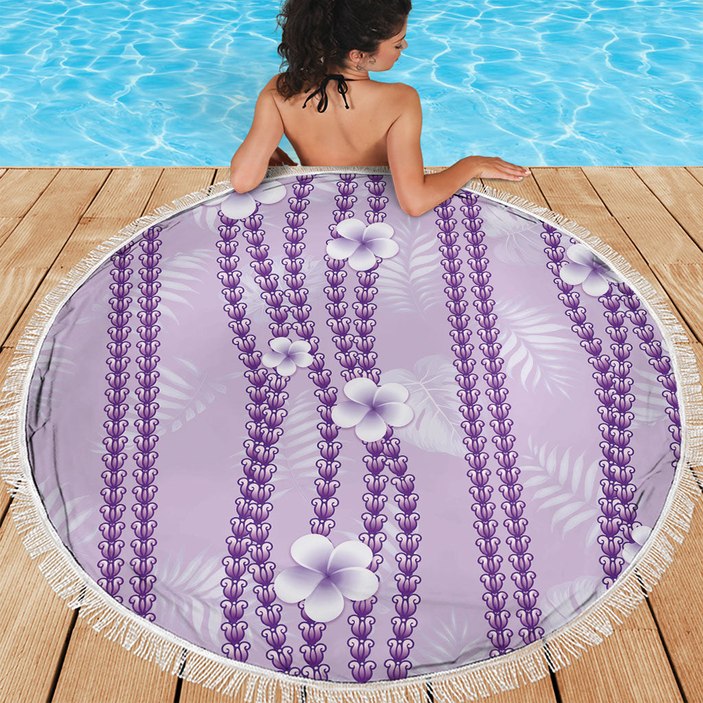 Hawaii Queen Liliuokalani Beach Blanket Lavender Lei Pua Kalaunu LT05 - Polynesian Pride