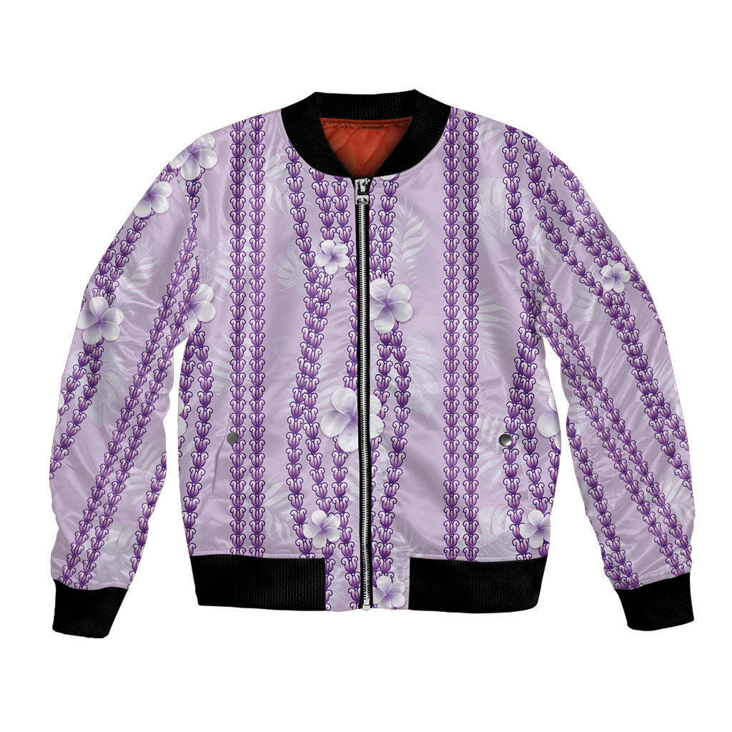 Hawaii Queen Liliuokalani Bomber Jacket Lavender Lei Pua Kalaunu LT05 Unisex Lavender - Polynesian Pride