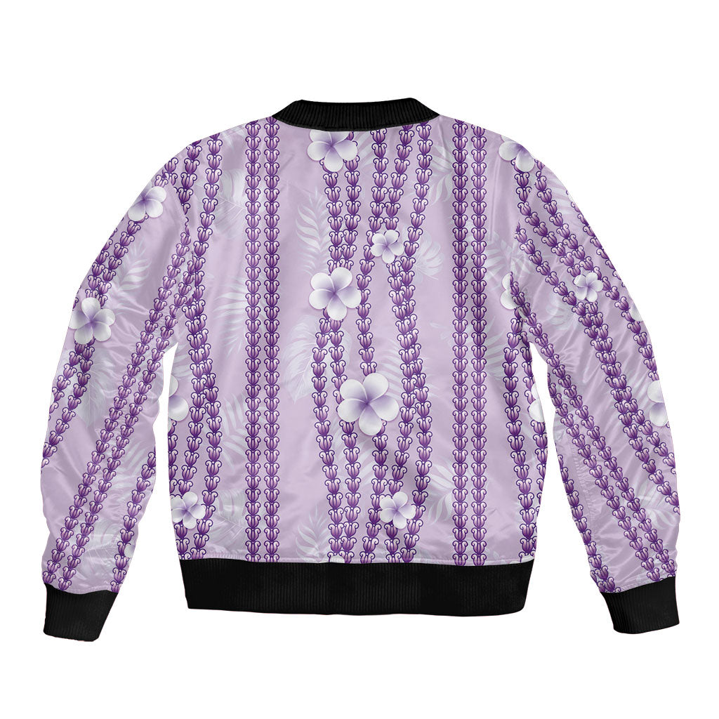 Hawaii Queen Liliuokalani Bomber Jacket Lavender Lei Pua Kalaunu LT05 - Polynesian Pride