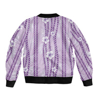 Hawaii Queen Liliuokalani Bomber Jacket Lavender Lei Pua Kalaunu LT05 - Polynesian Pride