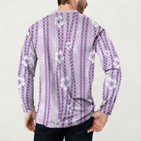 Hawaii Queen Liliuokalani Button Sweatshirt Lavender Lei Pua Kalaunu LT05 - Polynesian Pride