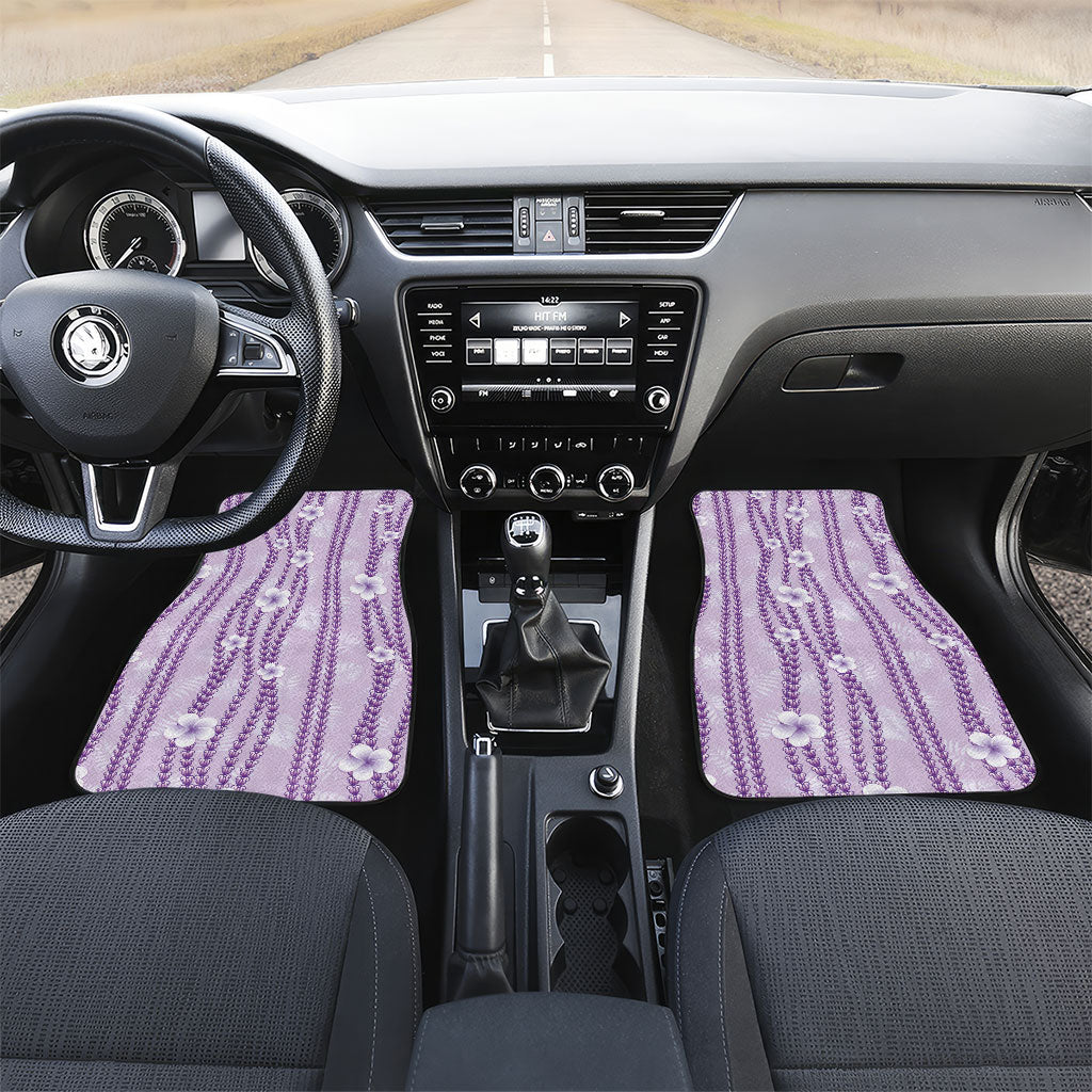 Hawaii Queen Liliuokalani Car Mats Lavender Lei Pua Kalaunu LT05 Set 2pcs - Front Lavender - Polynesian Pride