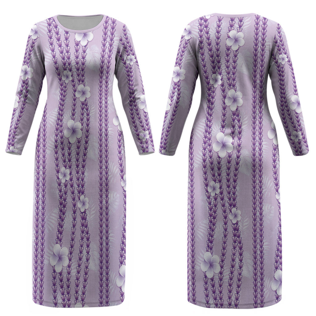 Hawaii Queen Liliuokalani Couples Matching Long Sleeve Bodycon Dress and Long Sleeve Button Shirt Lavender Lei Pua Kalaunu LT05 - Polynesian Pride