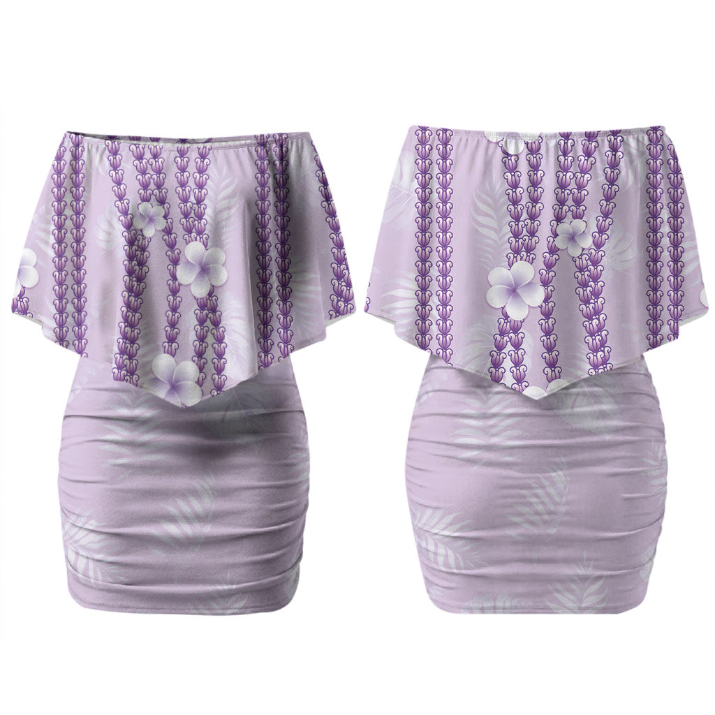 Hawaii Queen Liliuokalani Couples Matching Off Shoulder Short Dress and Hawaiian Shirt Lavender Lei Pua Kalaunu LT05 - Polynesian Pride