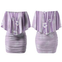 Hawaii Queen Liliuokalani Couples Matching Off Shoulder Short Dress and Hawaiian Shirt Lavender Lei Pua Kalaunu LT05 - Polynesian Pride