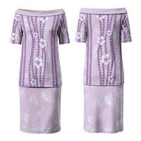 Hawaii Queen Liliuokalani Couples Matching Puletasi and Long Sleeve Button Shirt Lavender Lei Pua Kalaunu LT05 - Polynesian Pride