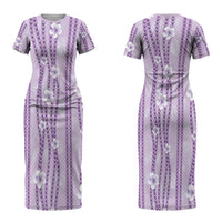 Hawaii Queen Liliuokalani Couples Matching Short Sleeve Bodycon Dress and Long Sleeve Button Shirt Lavender Lei Pua Kalaunu LT05 - Polynesian Pride