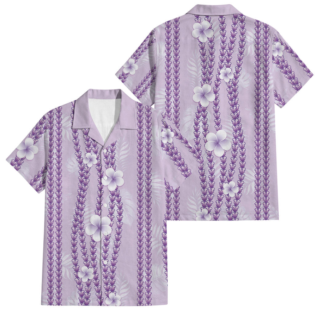 Hawaii Queen Liliuokalani Family Matching Summer Maxi Dress and Hawaiian Shirt Lavender Lei Pua Kalaunu LT05 Dad's Shirt - Short Sleeve Lavender - Polynesian Pride