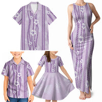 Hawaii Queen Liliuokalani Family Matching Tank Maxi Dress and Hawaiian Shirt Lavender Lei Pua Kalaunu LT05 - Polynesian Pride