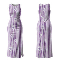 Hawaii Queen Liliuokalani Family Matching Tank Maxi Dress and Hawaiian Shirt Lavender Lei Pua Kalaunu LT05 Mom's Dress Lavender - Polynesian Pride