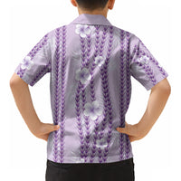 Hawaii Queen Liliuokalani Kid Hawaiian Shirt Lavender Lei Pua Kalaunu LT05 - Polynesian Pride