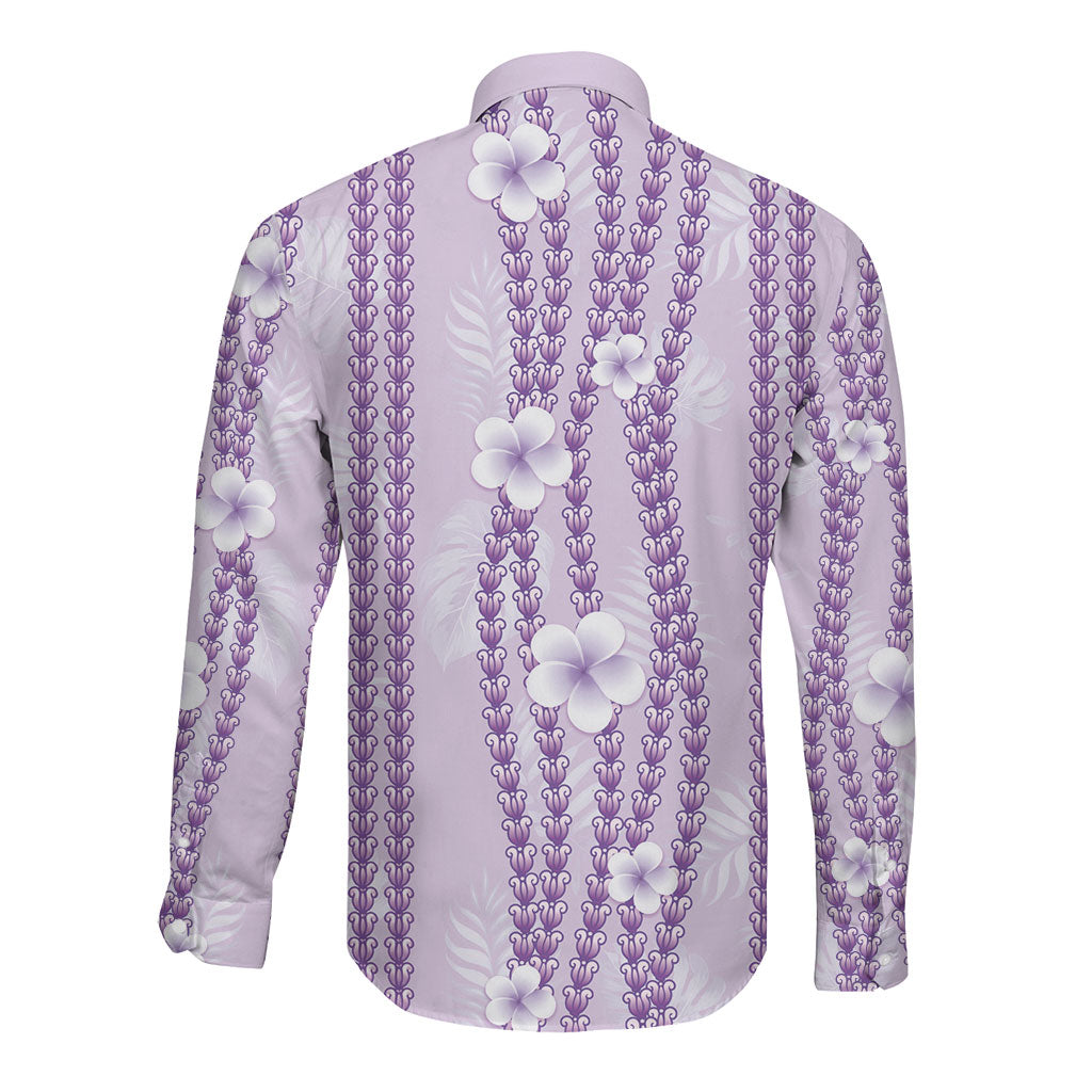 Hawaii Queen Liliuokalani Long Sleeve Button Shirt Lavender Lei Pua Kalaunu LT05 - Polynesian Pride