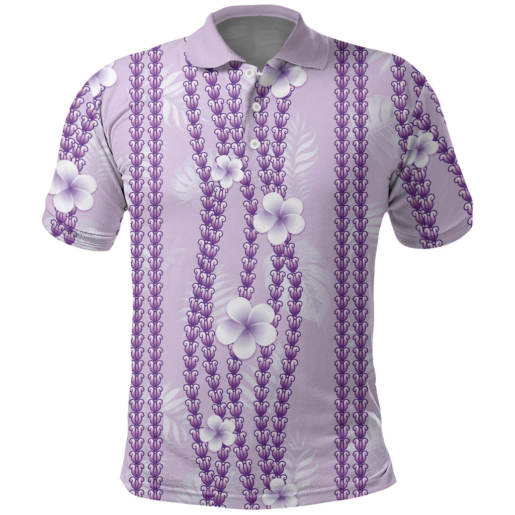 Hawaii Queen Liliuokalani Polo Shirt Lavender Lei Pua Kalaunu