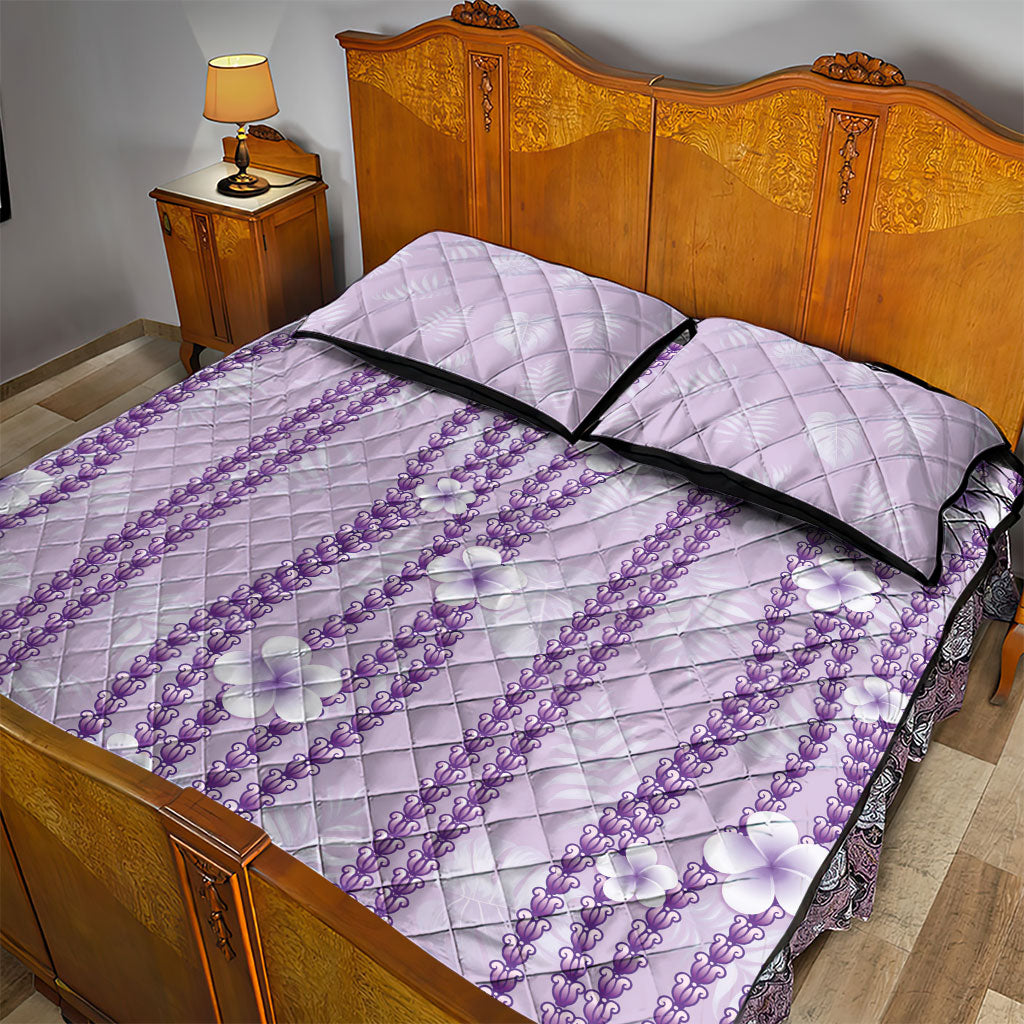 Hawaii Queen Liliuokalani Quilt Bed Set Lavender Lei Pua Kalaunu LT05 - Polynesian Pride