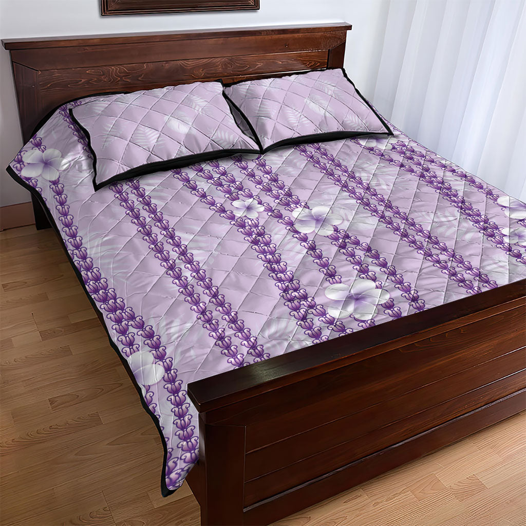 Hawaii Queen Liliuokalani Quilt Bed Set Lavender Lei Pua Kalaunu LT05 - Polynesian Pride
