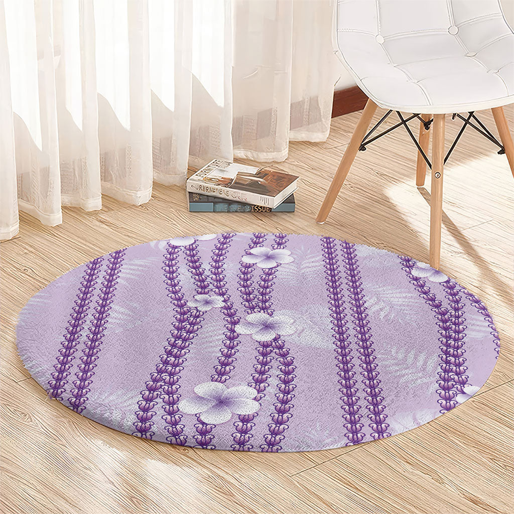 Hawaii Queen Liliuokalani Round Carpet Lavender Lei Pua Kalaunu LT05 - Polynesian Pride