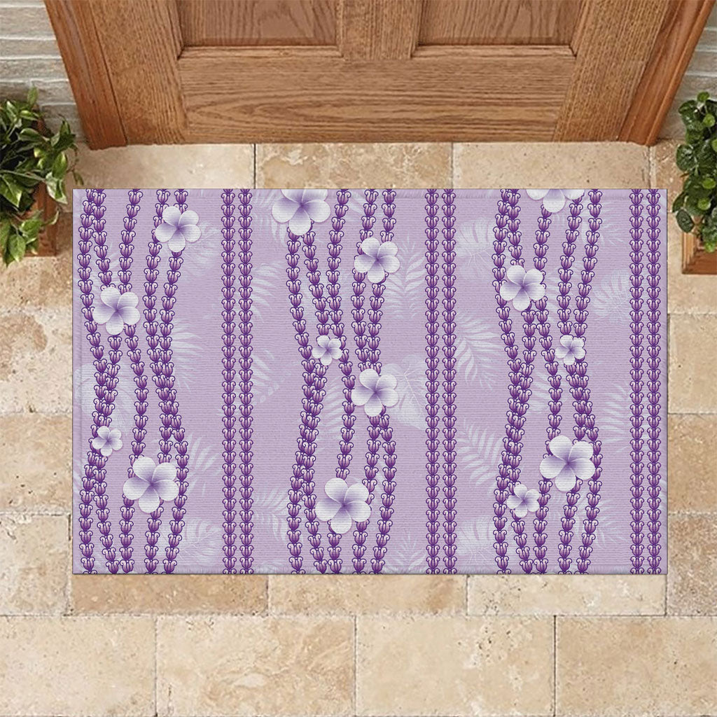 Hawaii Queen Liliuokalani Rubber Doormat Lavender Lei Pua Kalaunu LT05 Lavender - Polynesian Pride