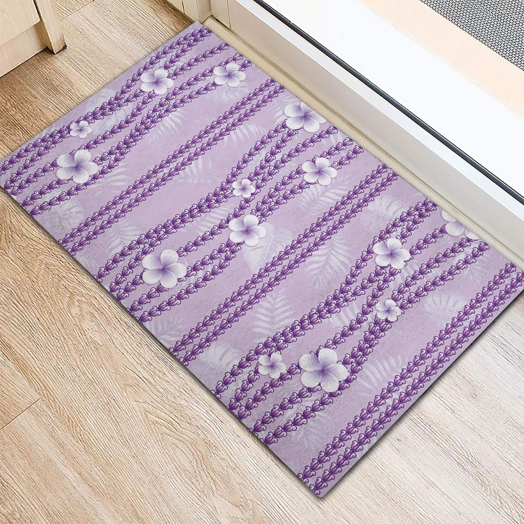 Hawaii Queen Liliuokalani Rubber Doormat Lavender Lei Pua Kalaunu LT05 - Polynesian Pride
