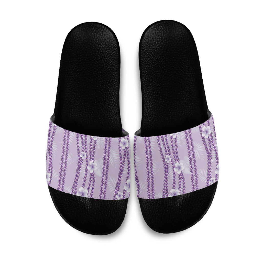 Hawaii Queen Liliuokalani Slide Sandals Lavender Lei Pua Kalaunu LT05 Lavender - Polynesian Pride