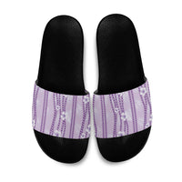 Hawaii Queen Liliuokalani Slide Sandals Lavender Lei Pua Kalaunu LT05 Lavender - Polynesian Pride