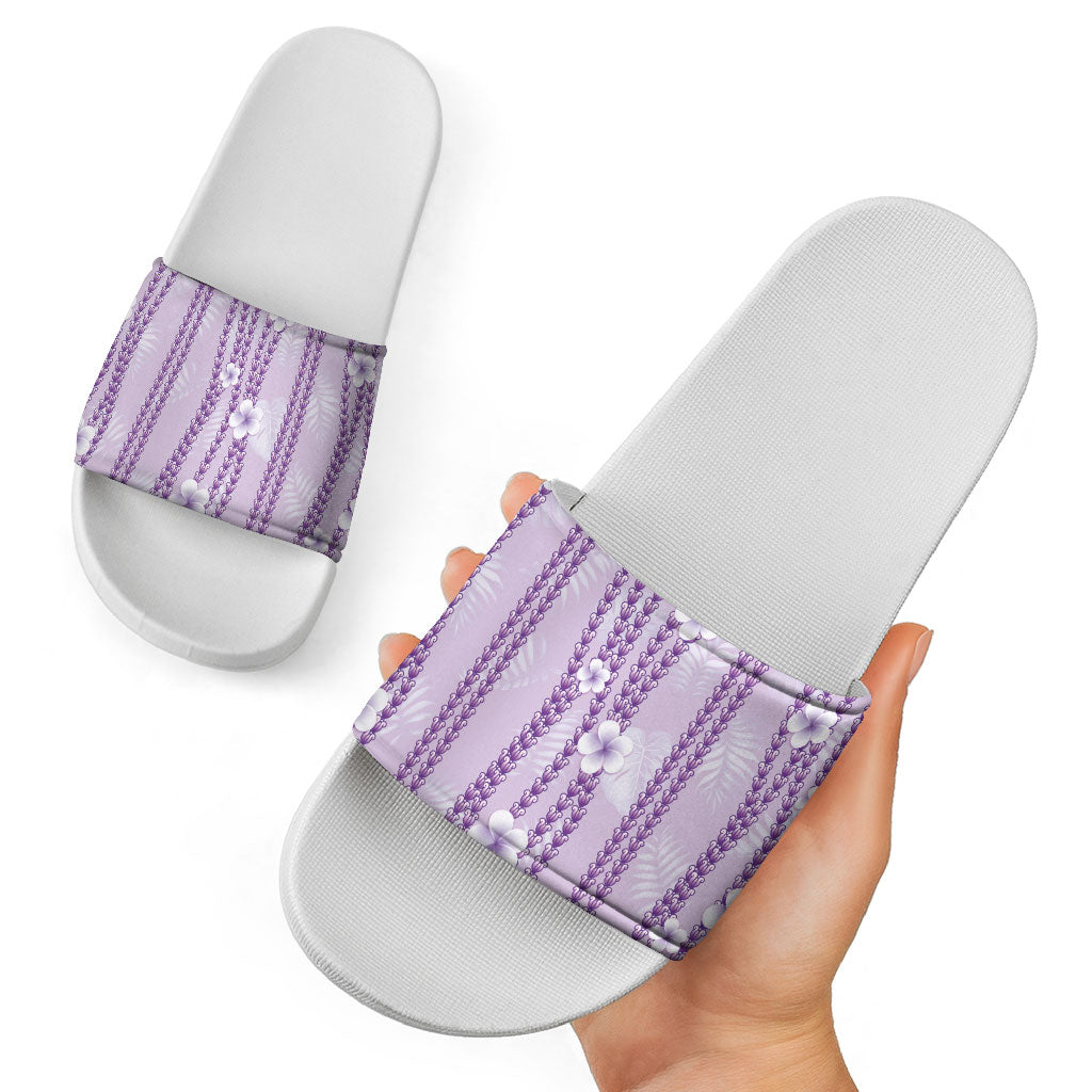 Hawaii Queen Liliuokalani Slide Sandals Lavender Lei Pua Kalaunu LT05 - Polynesian Pride