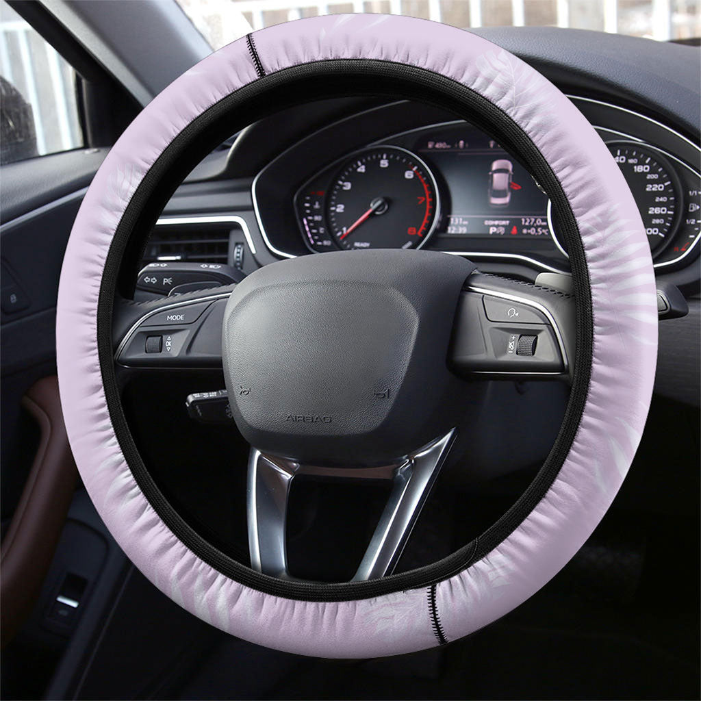 Hawaii Queen Liliuokalani Steering Wheel Cover Lavender Lei Pua Kalaunu LT05 - Polynesian Pride