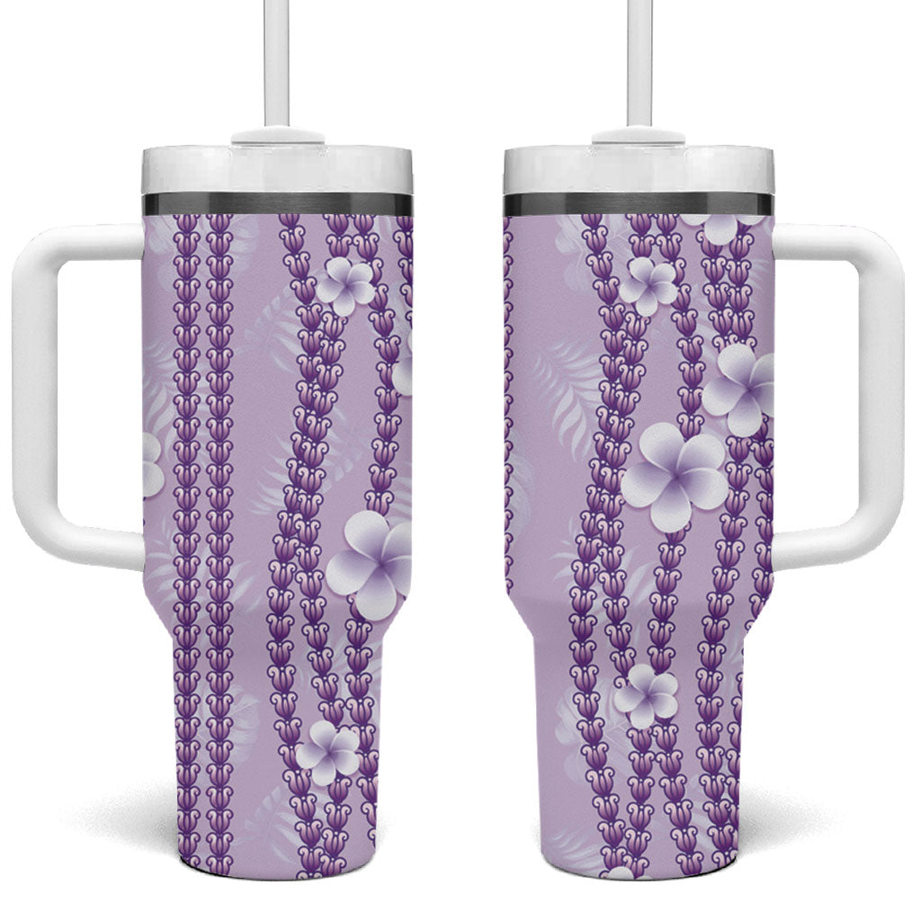 Hawaii Queen Liliuokalani Tumbler With Handle Lavender Lei Pua Kalaunu