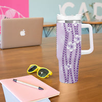 Hawaii Queen Liliuokalani Tumbler With Handle Lavender Lei Pua Kalaunu LT05 - Polynesian Pride