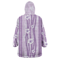 Hawaii Queen Liliuokalani Wearable Blanket Hoodie Lavender Lei Pua Kalaunu LT05 - Polynesian Pride