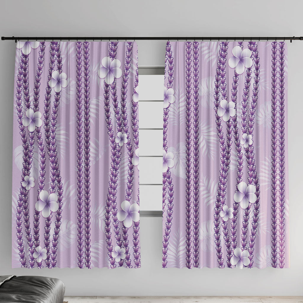 Hawaii Queen Liliuokalani Window Curtain Lavender Lei Pua Kalaunu LT05 With Hooks Lavender - Polynesian Pride