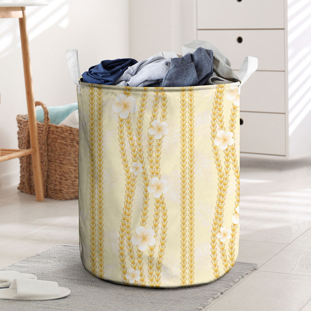 Hawaii Queen Liliuokalani Laundry Basket Gold Lei Pua Kalaunu LT05 Gold - Polynesian Pride