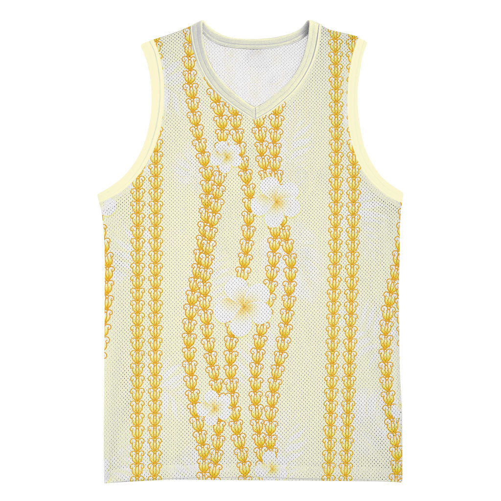 Hawaii Queen Liliuokalani Basketball Jersey Gold Lei Pua Kalaunu LT05 Unisex Gold - Polynesian Pride