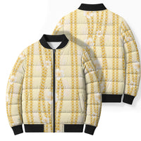 Hawaii Queen Liliuokalani Bomber Puffer Jacket Gold Lei Pua Kalaunu LT05 - Polynesian Pride