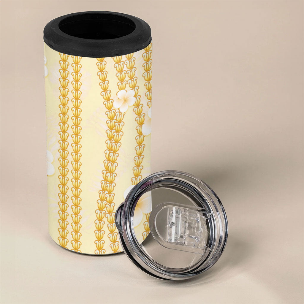 Hawaii Queen Liliuokalani 4 in 1 Can Cooler Tumbler Gold Lei Pua Kalaunu LT05 - Polynesian Pride