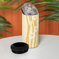 Hawaii Queen Liliuokalani 4 in 1 Can Cooler Tumbler Gold Lei Pua Kalaunu LT05 - Polynesian Pride