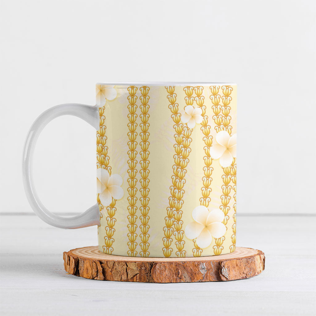 Hawaii Queen Liliuokalani Ceramic Mug Gold Lei Pua Kalaunu LT05 Gold - Polynesian Pride