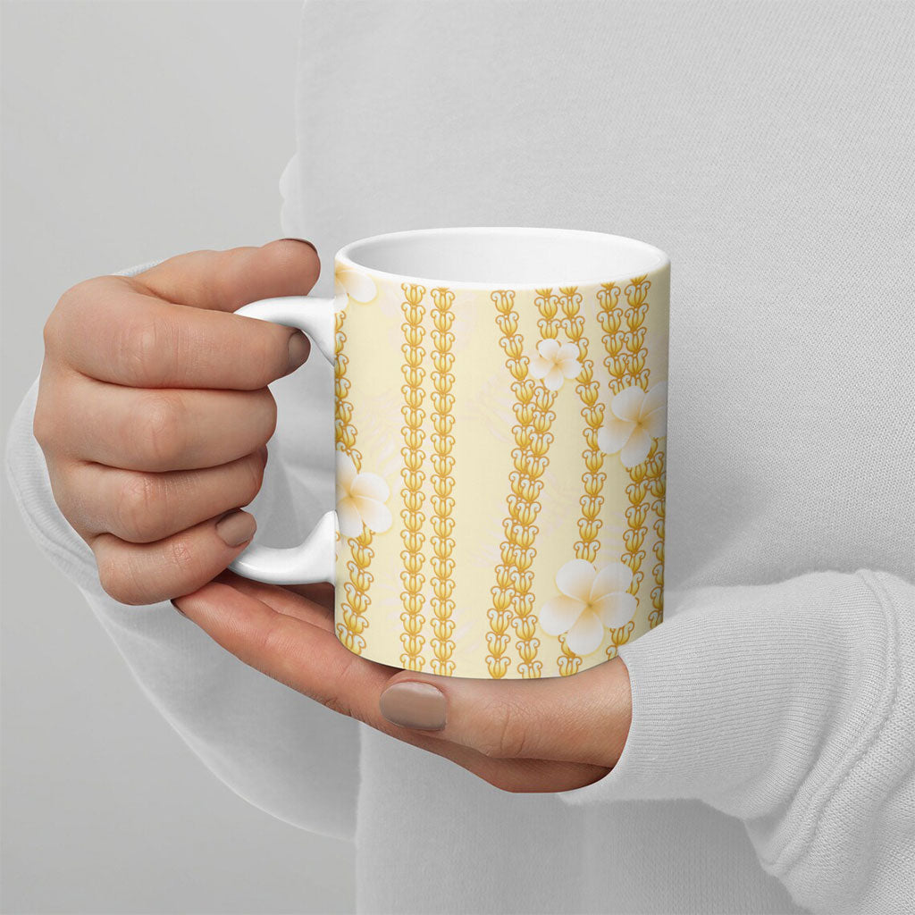 Hawaii Queen Liliuokalani Ceramic Mug Gold Lei Pua Kalaunu LT05 - Polynesian Pride