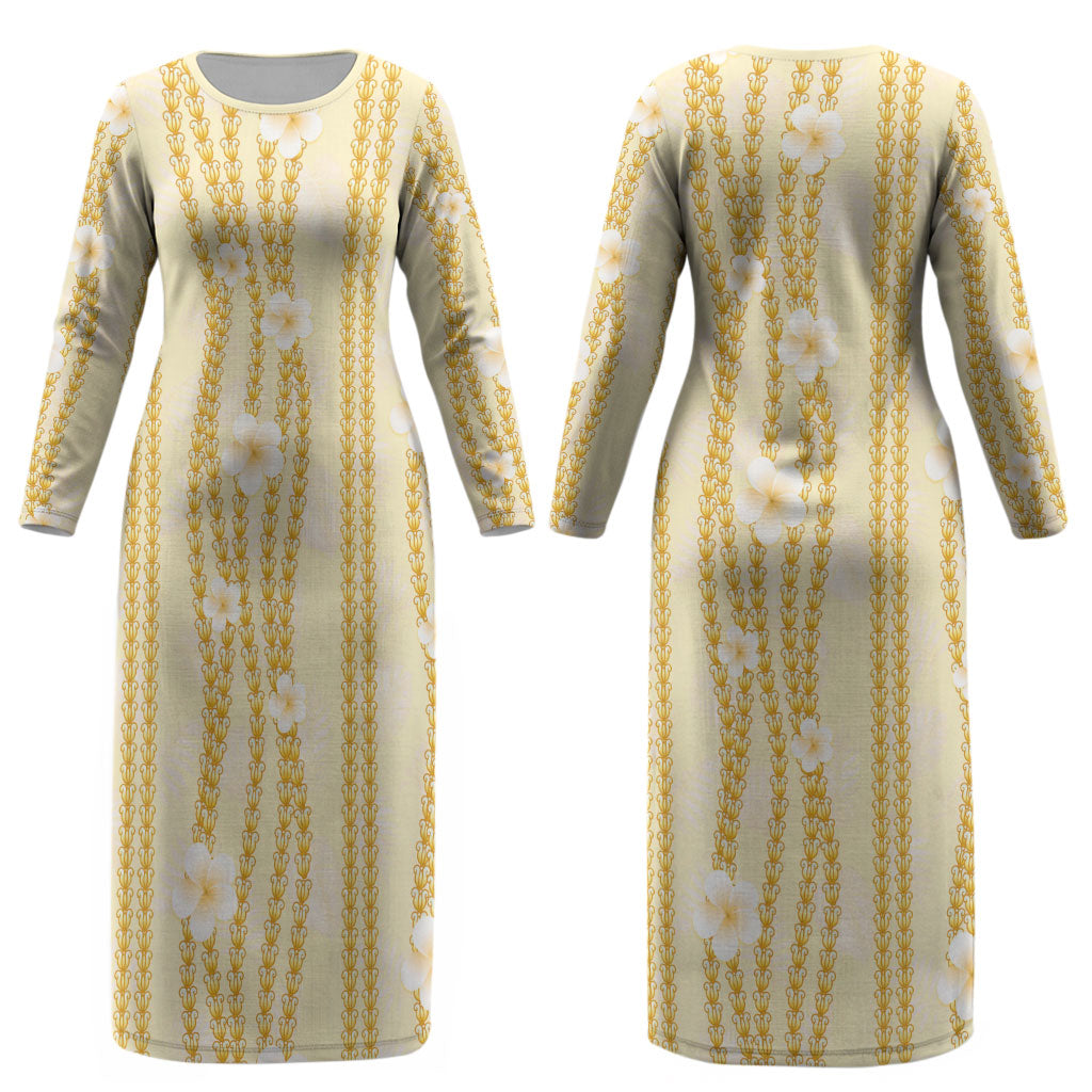 Hawaii Queen Liliuokalani Couples Matching Long Sleeve Bodycon Dress and Long Sleeve Button Shirt Gold Lei Pua Kalaunu LT05 - Polynesian Pride