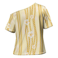 Hawaii Queen Liliuokalani Cross Shoulder Shirt Gold Lei Pua Kalaunu LT05 - Polynesian Pride