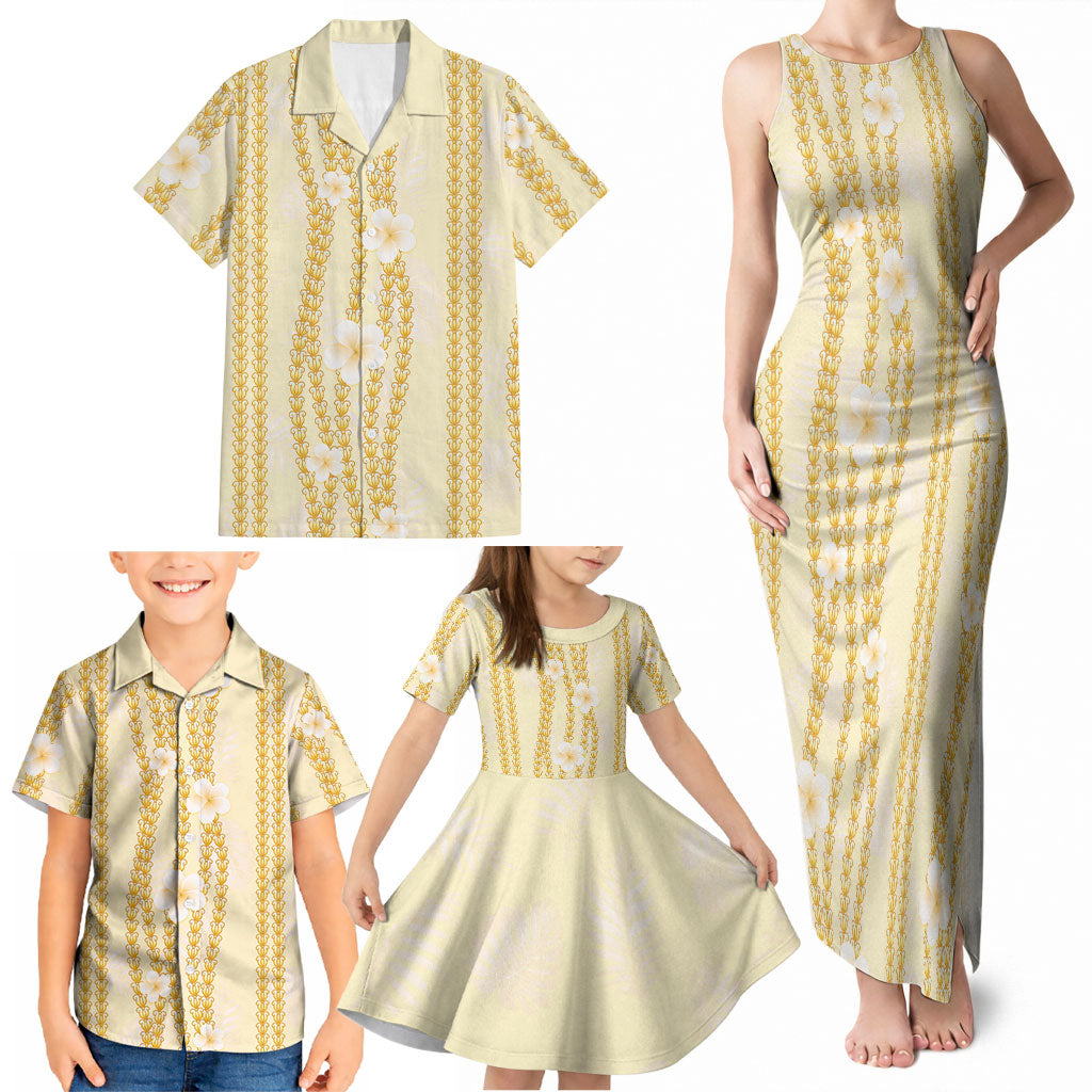 Hawaii Queen Liliuokalani Family Matching Tank Maxi Dress and Hawaiian Shirt Gold Lei Pua Kalaunu LT05 - Polynesian Pride
