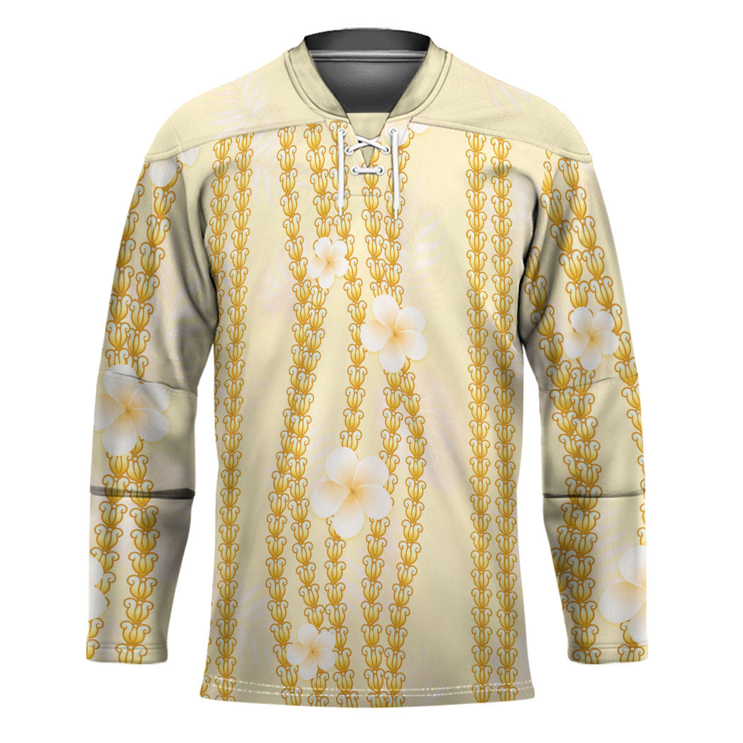 Hawaii Queen Liliuokalani Hockey Jersey Gold Lei Pua Kalaunu LT05 Unisex Gold - Polynesian Pride