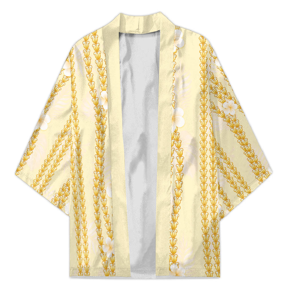 Hawaii Queen Liliuokalani Kimono Gold Lei Pua Kalaunu
