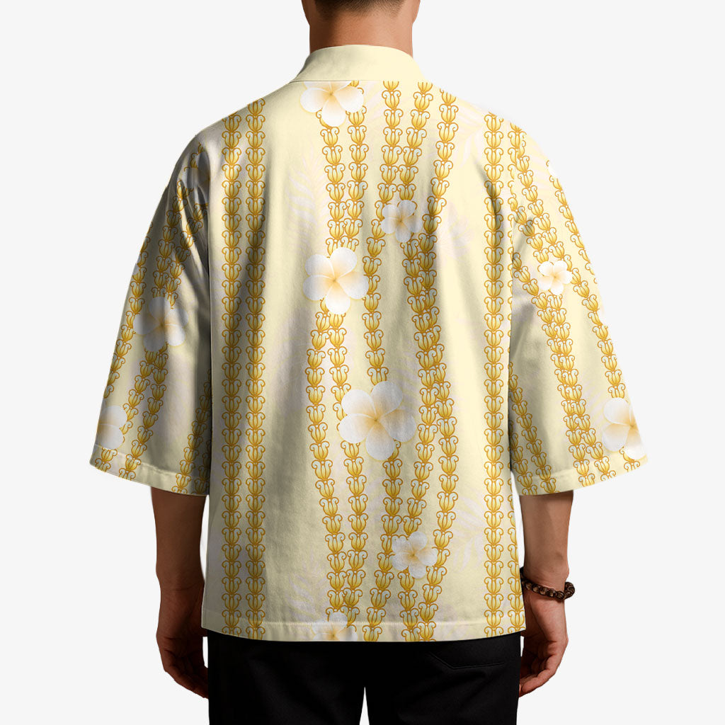 Hawaii Queen Liliuokalani Kimono Gold Lei Pua Kalaunu LT05 - Polynesian Pride
