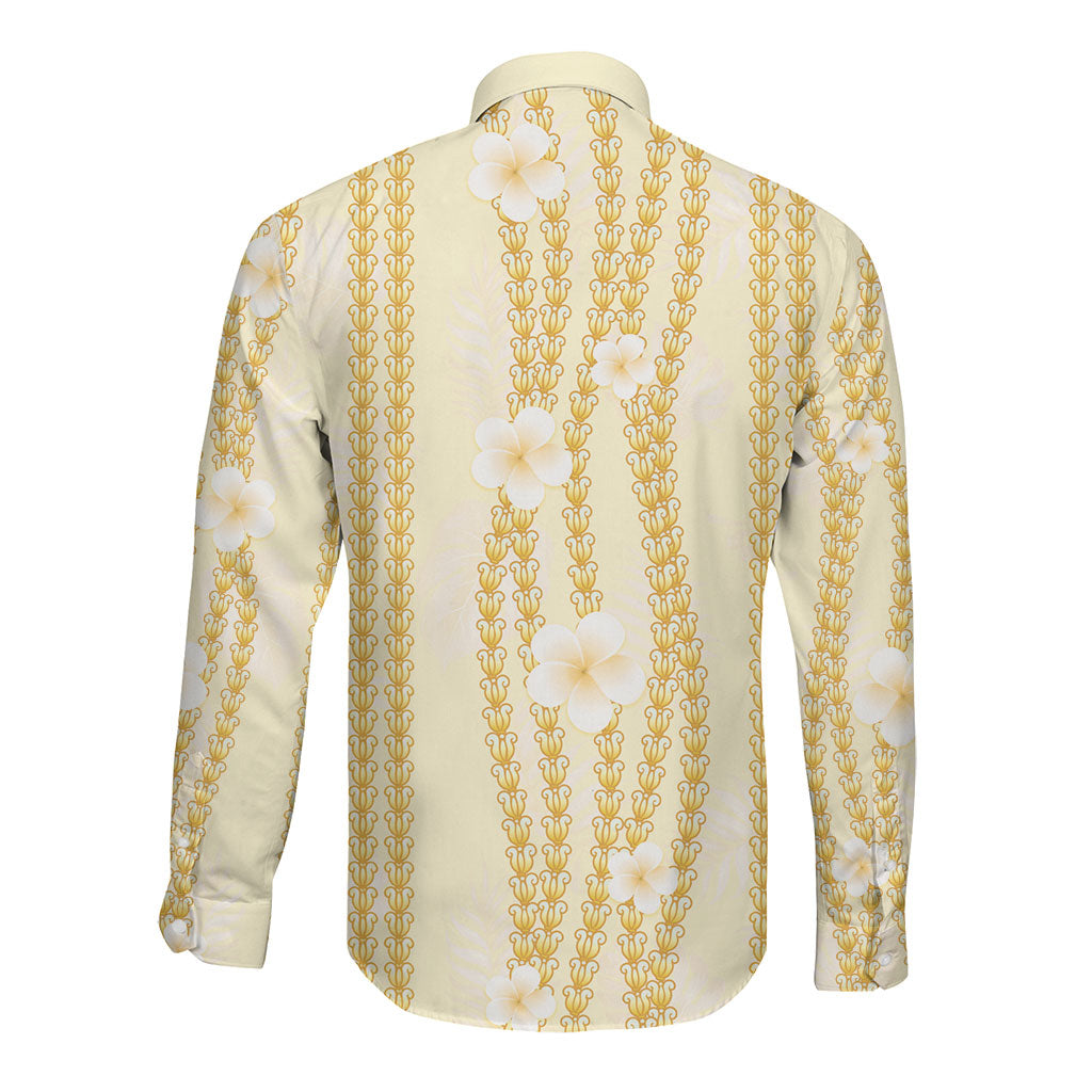Hawaii Queen Liliuokalani Long Sleeve Button Shirt Gold Lei Pua Kalaunu LT05 - Polynesian Pride