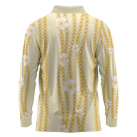 Hawaii Queen Liliuokalani Long Sleeve Polo Shirt Gold Lei Pua Kalaunu LT05 - Polynesian Pride