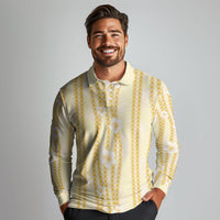 Hawaii Queen Liliuokalani Long Sleeve Polo Shirt Gold Lei Pua Kalaunu LT05 - Polynesian Pride